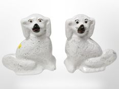 A pair of Victorian Staffordshire dogs, height 30cm.