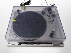 A Technics SL-B3 automatic turntable with lead.