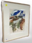 A continental abstract colour print, indistinctly signed, 35cm x 46cm.