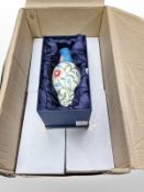 Nine matching Old Tupton Ware pottery baluster vases, height 22cm, all boxed.