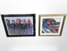 A Jannes Art Publishing Art Expo New York City print in silvered frame,