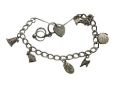 A silver charm bracelet CONDITION REPORT: 28.