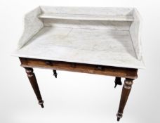 A Victorian mahogany marble topped wash stand,