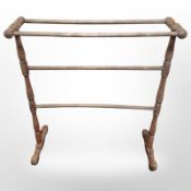 A Victorian pine towel rail