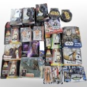 18 various Hasbro and other Star Wars figurines and toys including Episode I, Galaxy of Adventures,