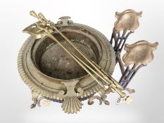 A Victorian cast-brass brazier, diameter 53cm,