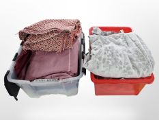 A quantity of curtains, upholstery material, etc.