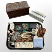 A group of tray of jewellery to included 9ct gold cameo brooch, silver earrings and pendants,