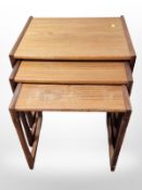 A nest of three G Plan teak tables