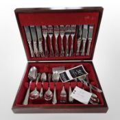 An Oneida 64-piece silver-plated cutlery set in canteen.