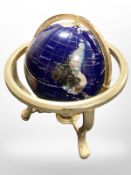 A gemstone globe, height 35cm.