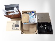 A film projection in travel case, 8mm movie projector, Aldis projector,