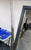 A group of fishing rods including Balzer etc