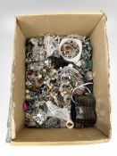 A large box of costume jewellery.