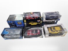Seven die-cast scale model cards including Maisto, Hot Wheels, Solido,