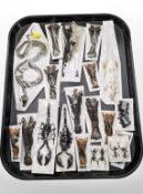 A group of bat, scorpion, insect, snake, specimens, etc., all laid to card.