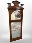 A 19th-century inlaid mahogany mirror, 48cm x 125cm.