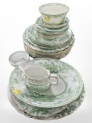 28 pieces of Royal Crown Derby dinner china transfer-printed with exotic birds amongst foliage.