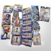 21 various Mattel and other figurines and collectibles to include Captain Marvel, DC Universe,