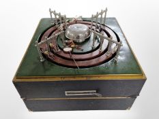 A 20th-century tin plate wind-up steeple chase game, width 36cm.