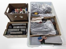 A quantity of OO gauge Tri-ang rolling stock and model railway building components,