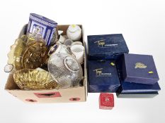 A group of Ringtons tins and ceramics, meat plate, glass wares, etc.