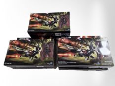Six Hasbro Disney Star Wars Elite Speeder Bike figurines, boxed.