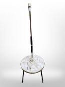 A 1960's standard lamp occasional table