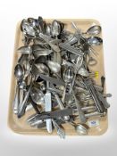 A quantity of mixed silver-plated flat wares.
