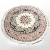 A circular Isfahan rug, Central Iran, diameter 190cm.