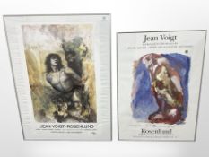 Two continental colour prints 'Jean Voigt', 48cm x 72cm.
