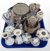 A group of Noritake dressing table porcelain, an Art Nouveau silver-backed hand mirror,