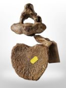 A section of woolly mammoth vertebrae, length 16cm,