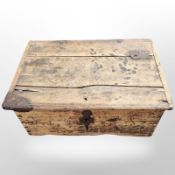 An 18th century pine storage box,