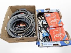 A quantity of car trim belts, some in retail packaging.