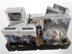 A group of McFarlane Toys Harry Potter figurines, Titans Game of Thrones figurines,
