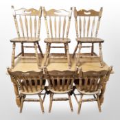 A contemporary oak kitchen table, length 167 cm,