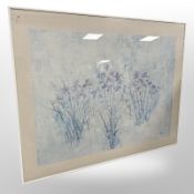 After Vivian Angel : 'Wild Irises', colour print, 81cm x 61cm.