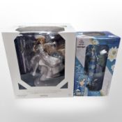 An Asuna The Goddess of Creation figurine and a further Aniplex figurine, both in original boxes.