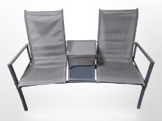 A two seater garden bench,