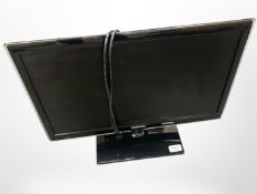 A Samsung Model UE22ES5400W Television Set, on stand, with power cable, with remote control.