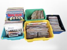 A collection of vinyl LP records, 78s and 45 singles, a mixed selection including The Police,