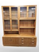 A 20th century G-plan teak two section bookcase,
