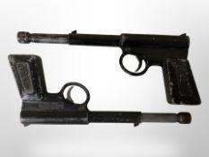 Two T J Harrington and Son 'The Gat' air pistols.