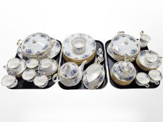 Approximately 61 pieces of Royal Albert Moonlight Rose tea and dinner porcelain.