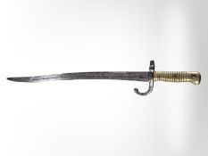A 19th-century French model 1866 Chassepot sword bayonet, dated 1874,