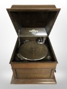A Columbia Grafonola oak cased gramophone
