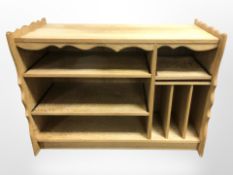 A Danish blond oak low entertainment stand,