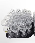 A collection of crystal wine glasses.