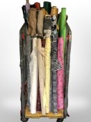 Approximately 30 rolls of material